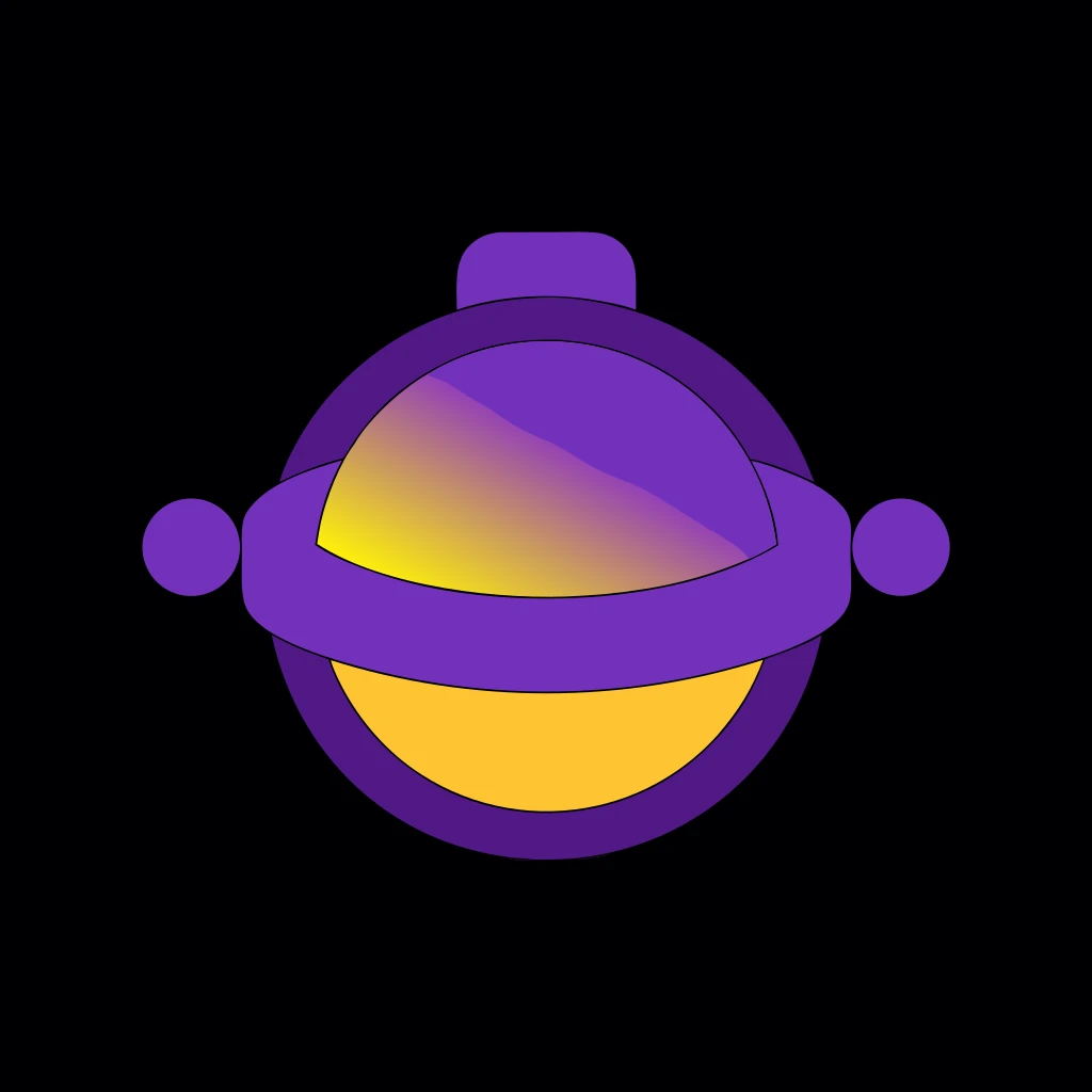 Recraft V4.1 Text-to-Vector: Create a vector game icon of a magical crystal orb, simple bold shapes, glowing effect represented with clean